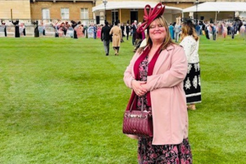 Sally Adams at the prestigious Royal Garden Party at Buckingham Palace